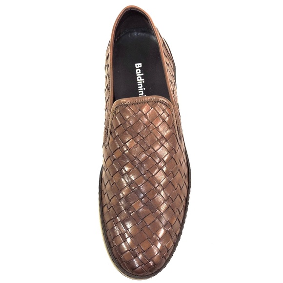 BALDININI ?? MEN\'S BROWN SOF LEATHER COMFORT SUMMER LOAFERS